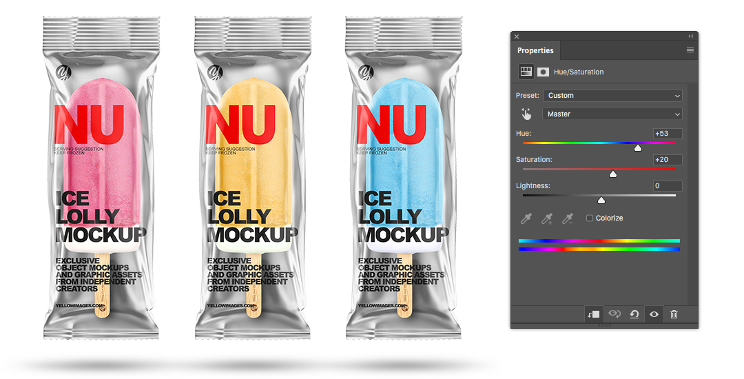 How To Edit The Fruit Ice Lolly Mockup On Yellow Images