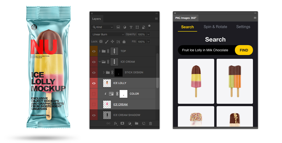 Download How to edit the Fruit Ice Lolly Mockup on Yellow Images