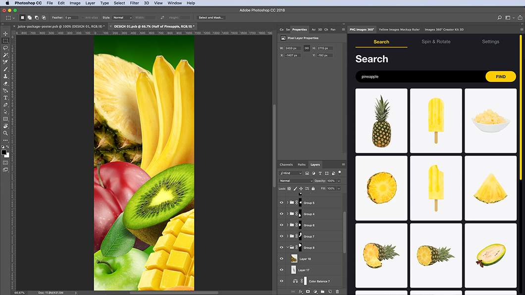 Download Juice Pack Poster On Yellow Images PSD Mockup Templates