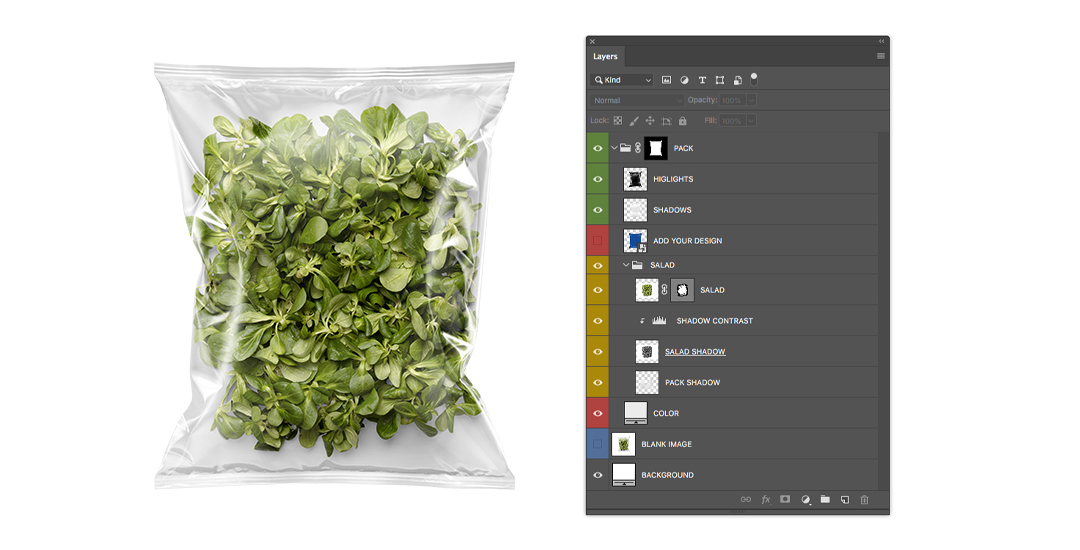 Download Plastic Bag With Salad Mockup Yellowimages