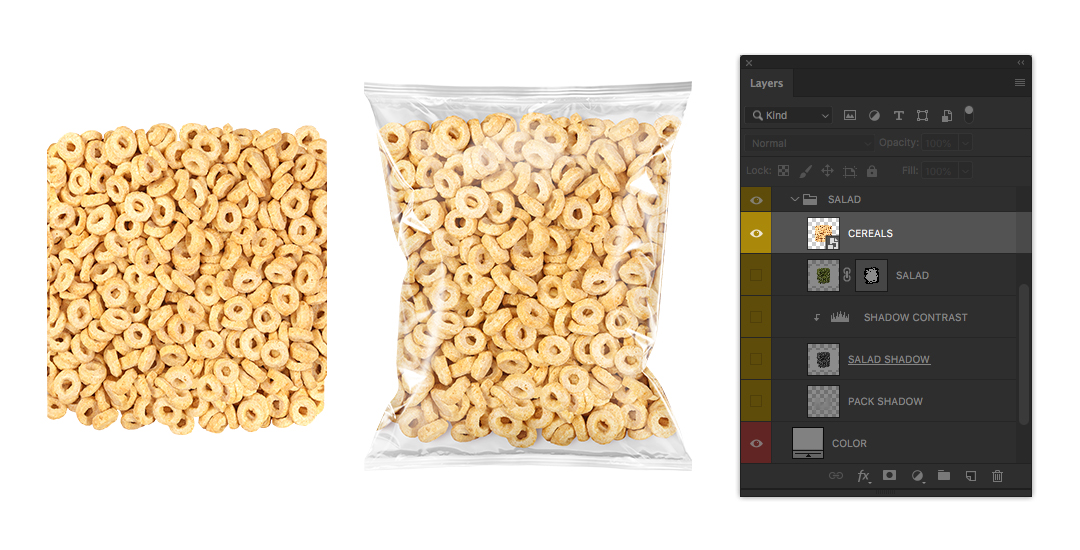 How To Edit The Plastic Bag With Corn Salad Mockup On Yellow Images