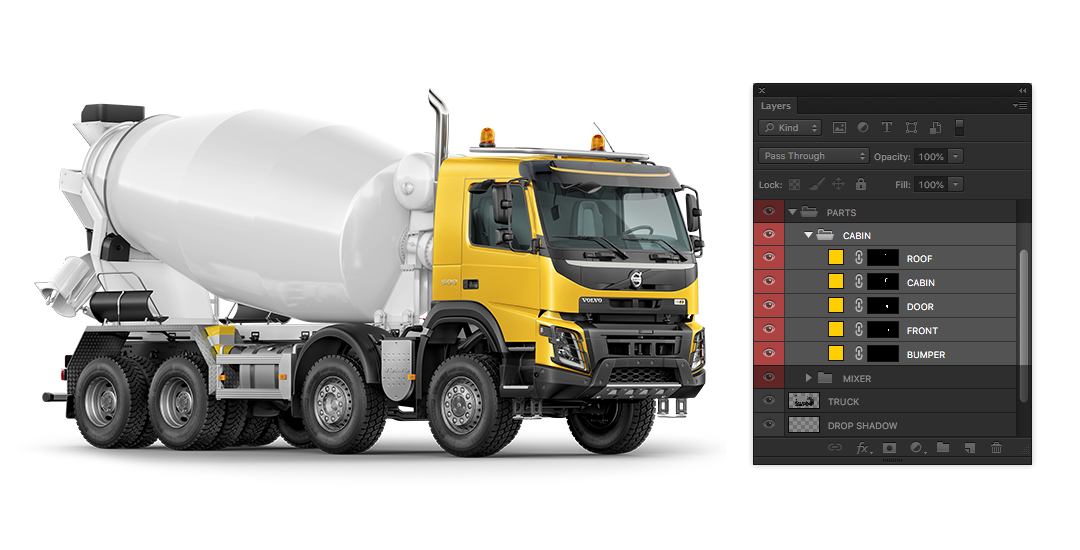 Download Psd Object Mockups Tutorial How To Edit Concrete Mixer Truck Mockup On Yellow Images PSD Mockup Templates