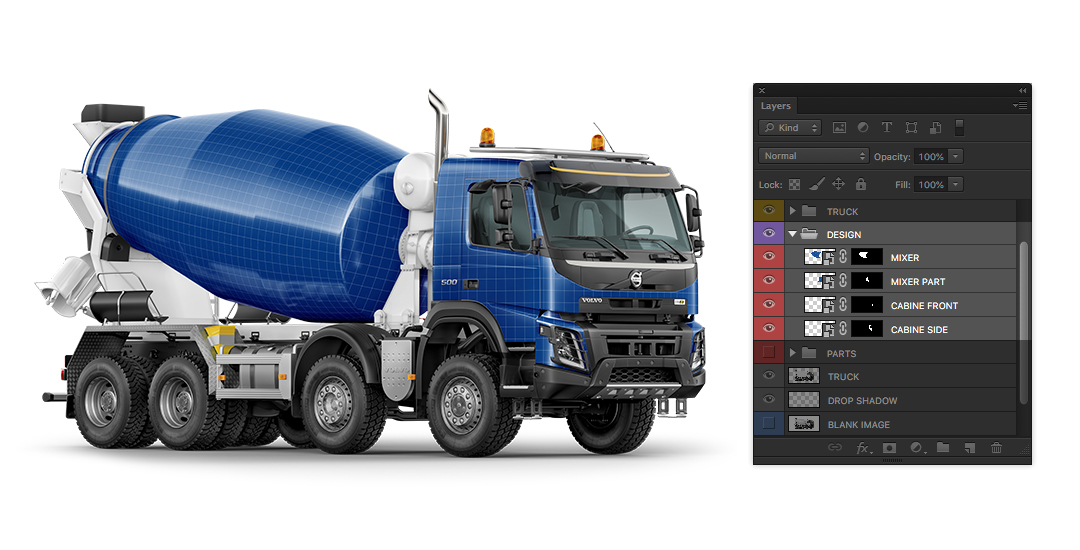 Download Psd Object Mockups Tutorial How To Edit Concrete Mixer Truck Mockup On Yellow Images PSD Mockup Templates